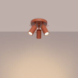 Ring Modern Ceiling Spotlight Cluster 3 Light Red Ochra - thumbnail 3