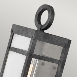 Hinkley Porter Outdoor Wall Lantern Aged Zinc, IP44 - thumbnail 2