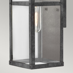 Hinkley Porter Outdoor Wall Lantern Aged Zinc, IP44 - thumbnail 5