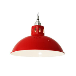 Osson Dome Pendant, Red, Chrome