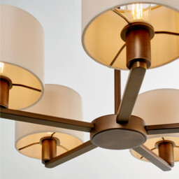 Daley 5 Light Multi Arm Pendant Light Antique Bronze Plate Marble Fabric - thumbnail 5