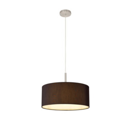 Baymont Satin Nickel E27 Single Pendant With 40cm x 18cm Faux Silk Shade, Black/White Laminate - thumbnail 5