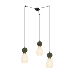 Galara Cluster Pendant Ceiling Light Sandy Black-Brass-Green Marble 3XE14