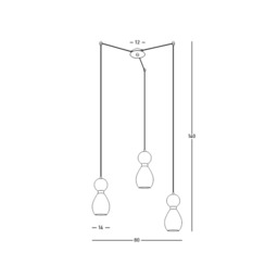Galara Cluster Pendant Ceiling Light Sandy Black-Brass-Green Marble 3XE14 - thumbnail 2