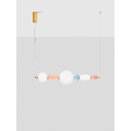 Obrie Bar Pendant Ceiling Light Glossy Brushed Gold, Pink, Blue, Orange Triac Dimmable LED 28W 1680lm 3000K - thumbnail 3