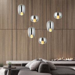 Oresta Dome Pendant Ceiling Light Smoked Glass - Gold Matt 1xG9 LED - Driver Not Included - thumbnail 2