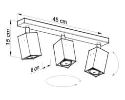 Merida 3 Light Spotlight Bar Grey, GU10 - thumbnail 5
