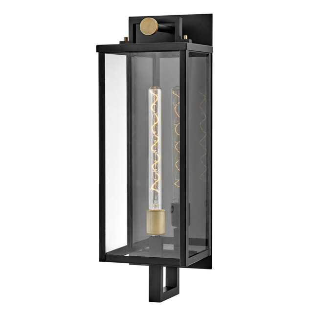 Catalina Large Outdoor Wall Lantern Black with Burnished Bronze accents IP44 - image 1