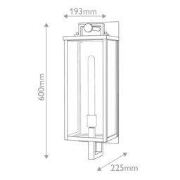 Catalina Large Outdoor Wall Lantern Black with Burnished Bronze accents IP44 - thumbnail 3