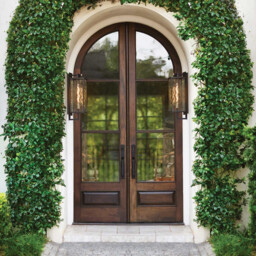 Catalina Large Outdoor Wall Lantern Black with Burnished Bronze accents IP44 - thumbnail 2