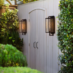 Catalina Large Outdoor Wall Lantern Black with Burnished Bronze accents IP44 - thumbnail 5