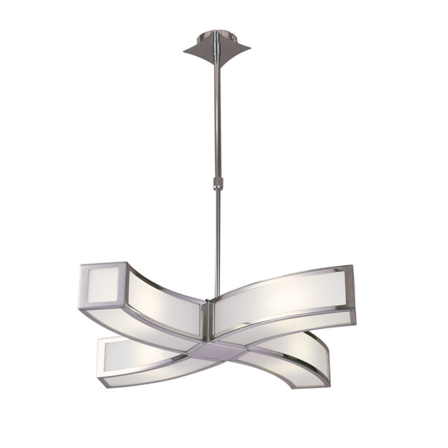 Duna E27 Pendant 4 Light L1 Curved, Polished Chrome - image 1