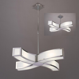 Duna E27 Pendant 4 Light L1 Curved, Polished Chrome - thumbnail 2