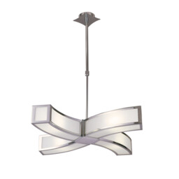 Duna E27 Pendant 4 Light L1 Curved, Polished Chrome