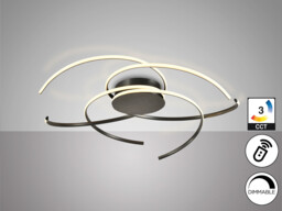 Cadence Integrated LED Semi Flush Ceiling Light Black 2700-5000K Remote Control - thumbnail 3