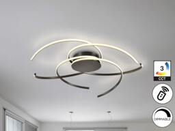 Cadence Integrated LED Semi Flush Ceiling Light Black 2700-5000K Remote Control - thumbnail 1