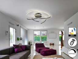 Cadence Integrated LED Semi Flush Ceiling Light Black 2700-5000K Remote Control - thumbnail 2