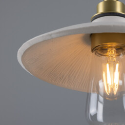 Pyrus Bathroom Pendant, Matte White Striped, Satin Brass, IP44 - thumbnail 5