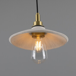 Pyrus Bathroom Pendant, Matte White Striped, Satin Brass, IP44 - thumbnail 3