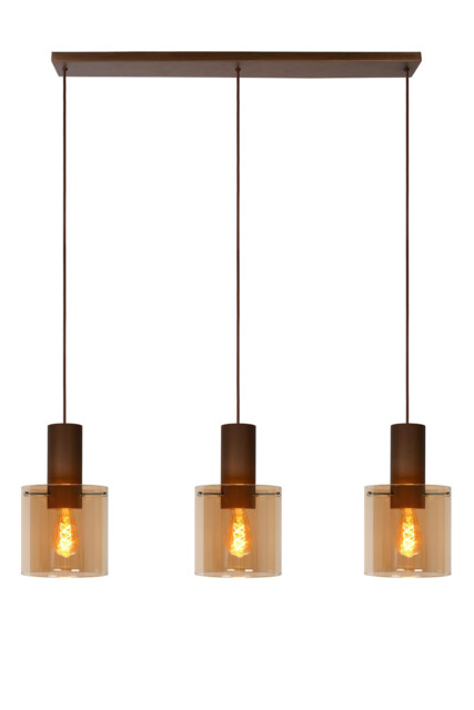 Toledo Vintage Bar Pendant Light - Ø 20cm - 3xE27 - Amber - image 1