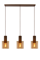 Toledo Vintage Bar Pendant Light - Ø 20cm - 3xE27 - Amber - thumbnail 1