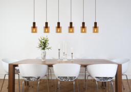 Toledo Vintage Bar Pendant Light - Ø 20cm - 3xE27 - Amber - thumbnail 5