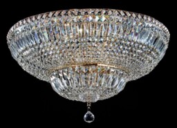 Basfor Semi Flush Ceiling Lamp Gold Antique & Crystal, 16 Light, E14 - thumbnail 2