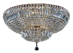 Basfor Semi Flush Ceiling Lamp Gold Antique & Crystal, 16 Light, E14 - thumbnail 1