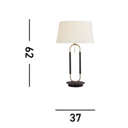 Jazz 1 Light Table Lamp, Satin Silver And Black, White Velvet Shade Pull Switch - thumbnail 5