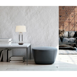 Jazz 1 Light Table Lamp, Satin Silver And Black, White Velvet Shade Pull Switch - thumbnail 2