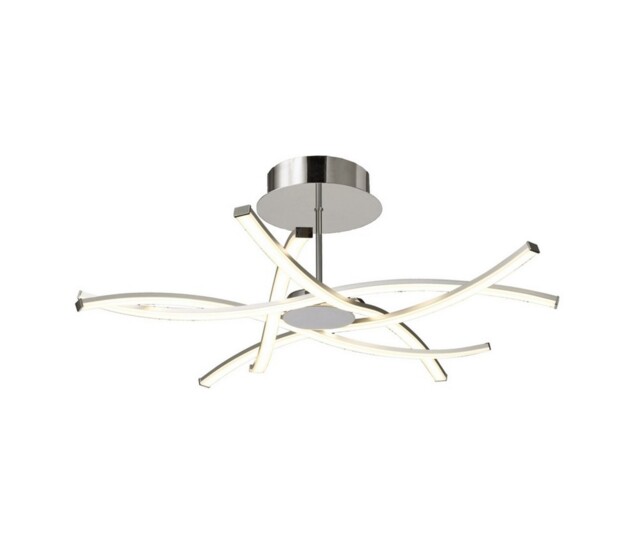 Aire Ceiling 70.5cm Round 42W 3000K, 3700lm, Dimmable, Silver, Frosted Acrylic, Polished Chrome - image 1