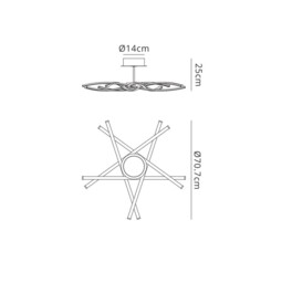 Aire Ceiling 70.5cm Round 42W 3000K, 3700lm, Dimmable, Silver, Frosted Acrylic, Polished Chrome - thumbnail 2