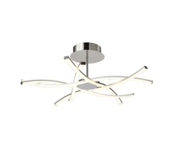 Aire Ceiling 70.5cm Round 42W 3000K, 3700lm, Dimmable, Silver, Frosted Acrylic, Polished Chrome