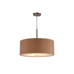 Baymont Satin Nickel E27 Single Pendant With 50cm Dual Faux Silk Shade, Antique Gold/Ruby - thumbnail 5