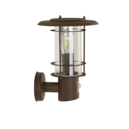 Edgeware Outdoor & Porch Wall Light, Sensor Rust Brown IP44 - thumbnail 2