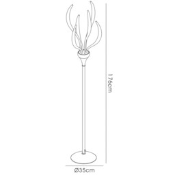 Llamas Floor Lamp 6 Light G4 Black, NOT LED/CFL Compatible - thumbnail 3