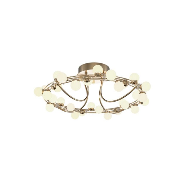 Tessara Modern Integrated LED Semi Flush Ceiling Light Gold 3000K 4100lm White Shade - image 1