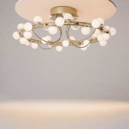 Tessara Modern Integrated LED Semi Flush Ceiling Light Gold 3000K 4100lm White Shade - thumbnail 2