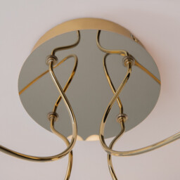 Tessara Modern Integrated LED Semi Flush Ceiling Light Gold 3000K 4100lm White Shade - thumbnail 5