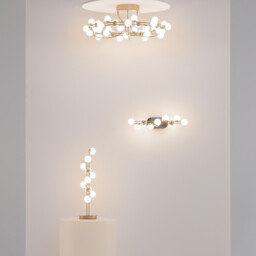 Tessara Modern Integrated LED Semi Flush Ceiling Light Gold 3000K 4100lm White Shade - thumbnail 3