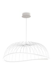 Celeste Caged Ceiling Pendant 81cm Round, 40W LED, 3000K, 2800lm, White - thumbnail 1