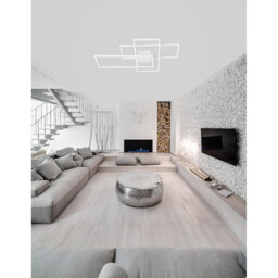 Bilbao Integrated LED Semi Flush Light White Aluminium LED 55W 3550Lm 3000K - thumbnail 2