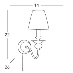 Ascot Classic Candle Wall Light Antique Brass, 1x E14 - thumbnail 5
