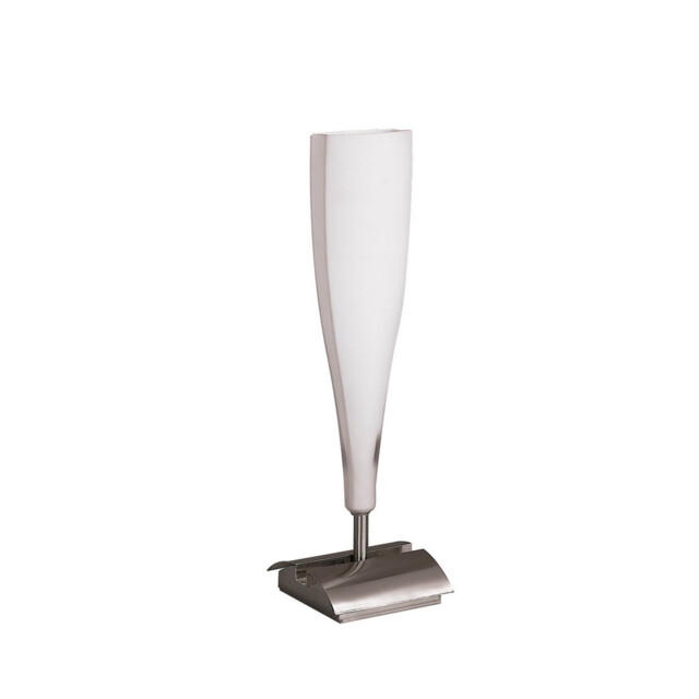 Java Table Lamp Small 1 Light E14, Satin Nickel/Frosted White Glass - image 1