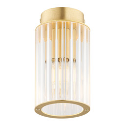Hampton Surface Mounted Downlight Transparent (Fluted), Brushed Brass - thumbnail 1