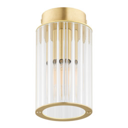 Hampton Surface Mounted Downlight Transparent (Fluted), Brushed Brass - thumbnail 2