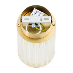 Hampton Surface Mounted Downlight Transparent (Fluted), Brushed Brass - thumbnail 5