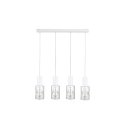 Cross Bar Pendant Ceiling Light White, 60cm, 4x E27