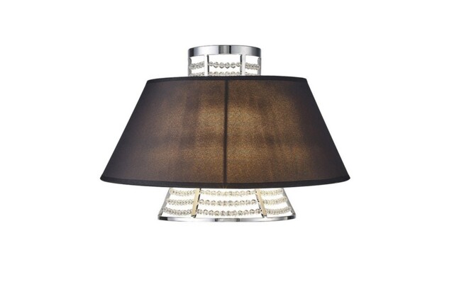 Davina Wall Lamp with Black Shade 2 Light Polished Chrome, Crystal - image 1