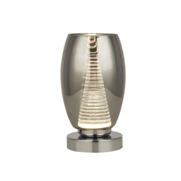 Cyclone 1 Light Table Lamp, Smoked Glass 3000K